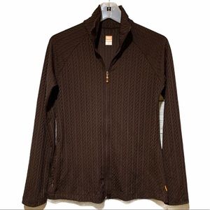 Lucy Tech Brown Yoga Zip Jacket Size Small